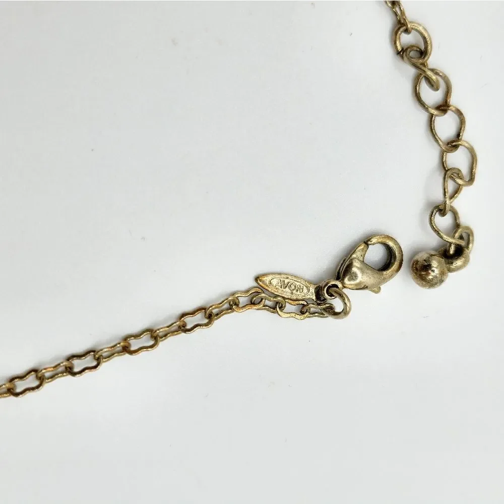 Vintage gold rhinestone flower anklet